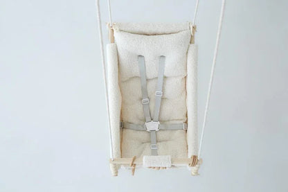DreamDen™ Wooden Toddler Swing – Handcrafted Natural Wood Baby Swing for Safe, Joyful Playtime