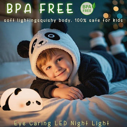 PandaPal™ Kids Night Light – Cute Rechargeable Silicone Panda Lamp with Touch Control